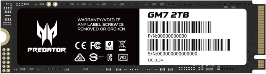 ACER PREDATOR GM7 2TB PCIE GEN4 X4 M.2 SSD
