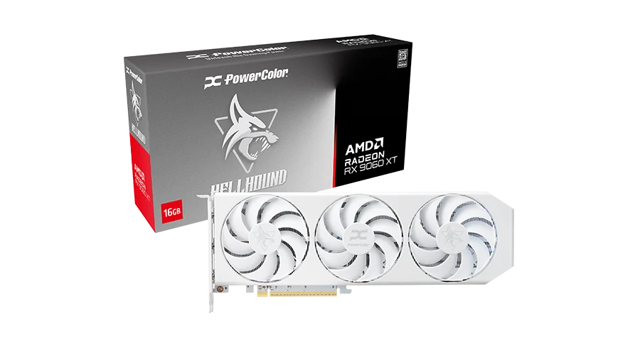 POWERCOLOR RX9060XT HELLHOUND 16GB GDDR6 WHITE